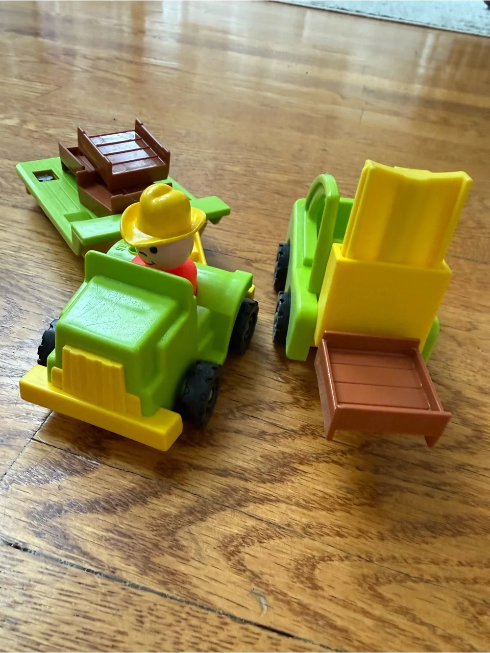 Fisher-Price Green and Yellow Construction Toy Vehicle Trio